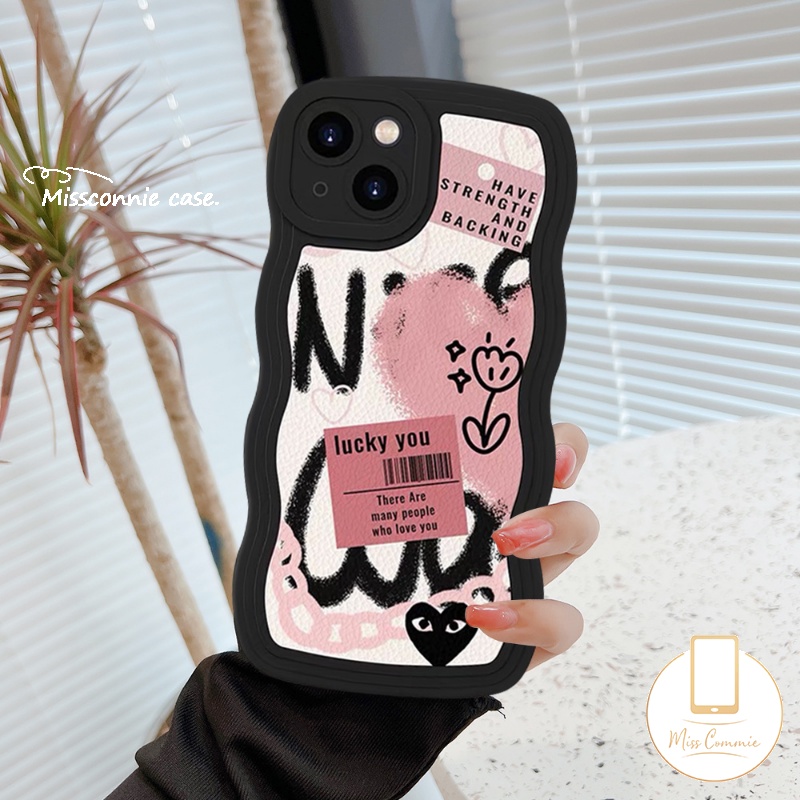 Casing Redmi 10C 9T 12C 10 9A 9C 9a1 10A A1+Redmi Note10 11 9 8 10s 9s 11s 10 Pro Max POCO M3 X3 NFC Pro Mi 11T Pro Ins Graffiti Love Heart Comme des Garcons Wavy Casing Edge