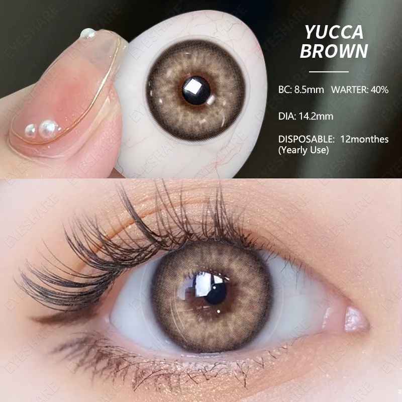 (COD)Menyinarimu OMG Softlens Minus(-1~-6) Softlens Mata Gray Brown Softlens Warna Lensa Kontak Soflen DIA 14.0MM Big Eye New Softlen