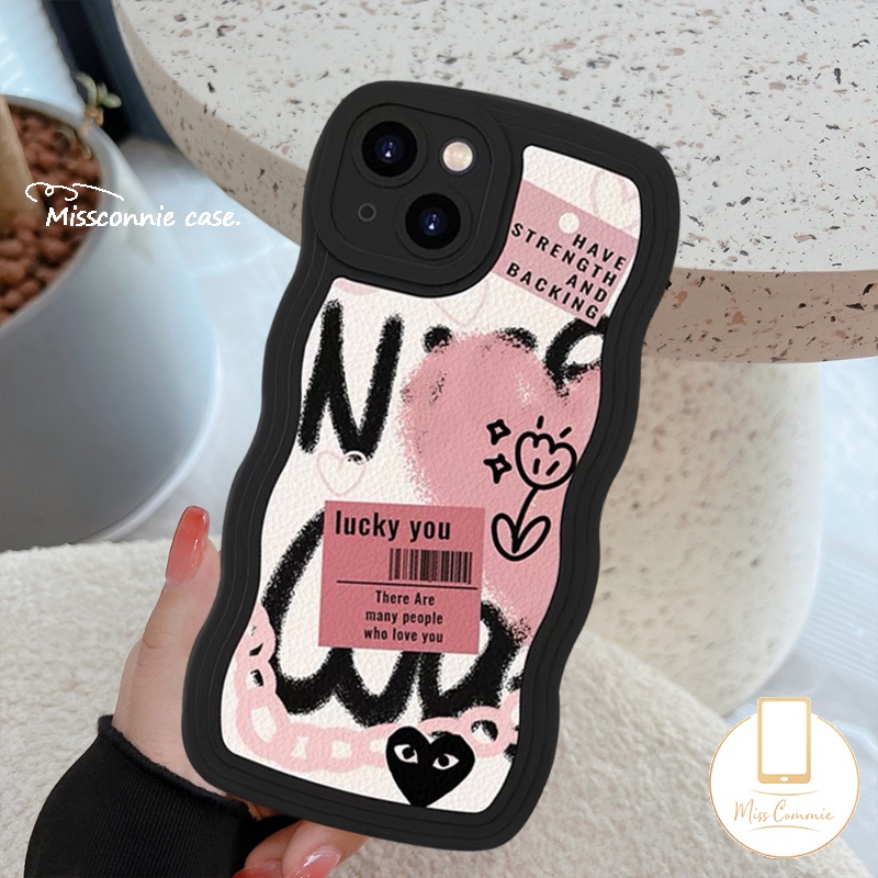 Casing Redmi 10C 9T 12C 10 9A 9C 9a1 10A A1+Redmi Note10 11 9 8 10s 9s 11s 10 Pro Max POCO M3 X3 NFC Pro Mi 11T Pro Ins Graffiti Love Heart Comme des Garcons Wavy Casing Edge