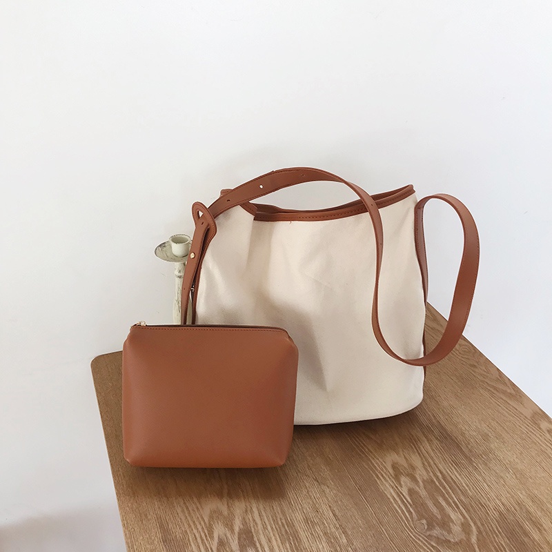 No-Ra - KOREAN CANVAS SLING BAG FREE POUCH / TAS SELEMPANG TAS TANGAN