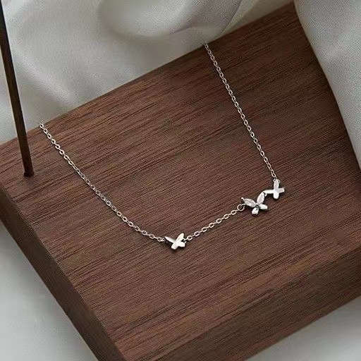 Rinhoo Fashion Wanita Putih K Rumbai Kupu-Kupu Kalung Necklace Rantai Perhiasan Hadiah Ukuran36+5cm