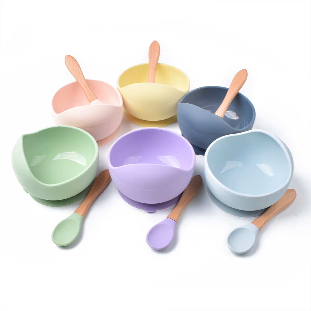 Retaily HL0472 Tempat Makan Bayi Set Mangkuk Sillicone Suction Bowl Spoon