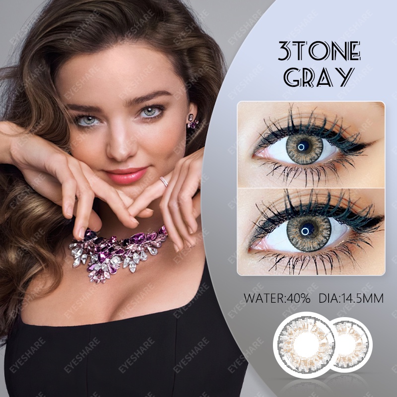 【COD】Softlens 3TONE BLUE Lensa Kontak Warna Campuran Eropa Dan Amerika DIA 14.5mm Normal softlense Mata Kore