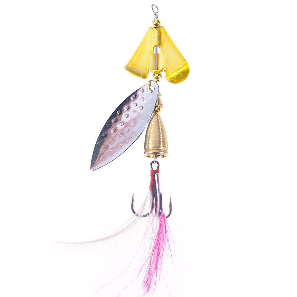Hengjia 10g Spinnerbait Metal Fishing Lure Umpan Buatan Fishing Tackle Bulu Kait Sendok Umpan Dengan Warna Cerah