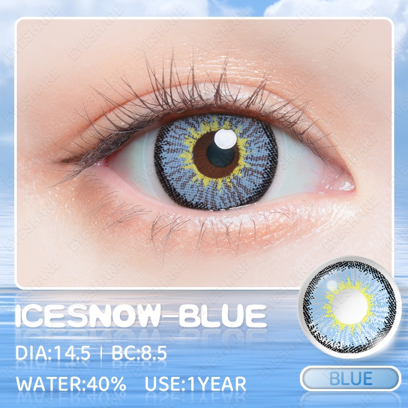 【COD】Softlens 2pcs ICESNOW-RED-BLUE-PURPLE-GREEN Lensa Kontak Kawaii Girl Kartun Cosplay Lensa Halloween Big Eye Kontak