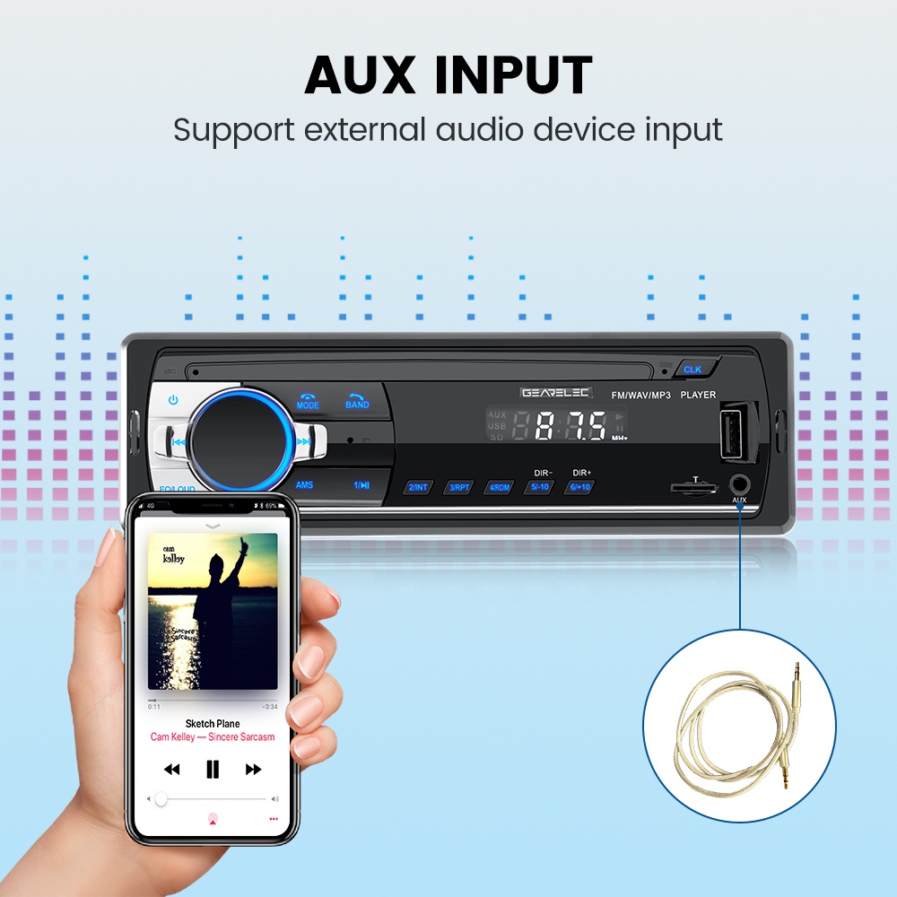 Tape Audio Mobil Single Din Bluetooth Version Multifungsi Bluetooth USB MP3 FM Radio USB JSD-520/1030