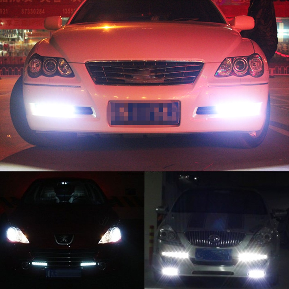 【Sepasang】 Lampu Led Drl Mobil 6 Titik Mata Super Terang Lampu Bumper Depan Mobil 12 V Tahan Air