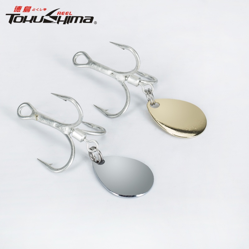 1pcs Micro Sendok Fishing Tackle Silver/Gold Baja Karbon Tinggi Treble Hooks Putar Payet Treble Fishinghook Untuk Umpan Cacing Lembut