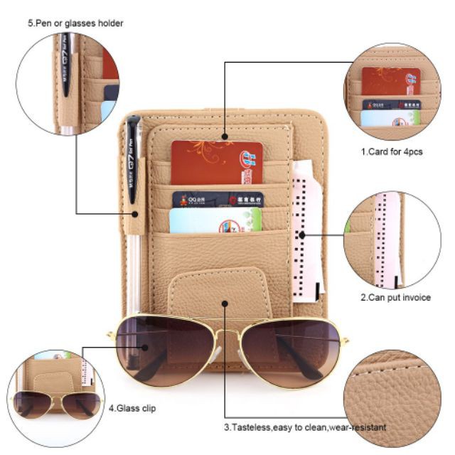 Card Holder Mobil/Tempat Tissue Kartu Gantungan Spion Tengah Mobil Dompet Stnk Aksesoris