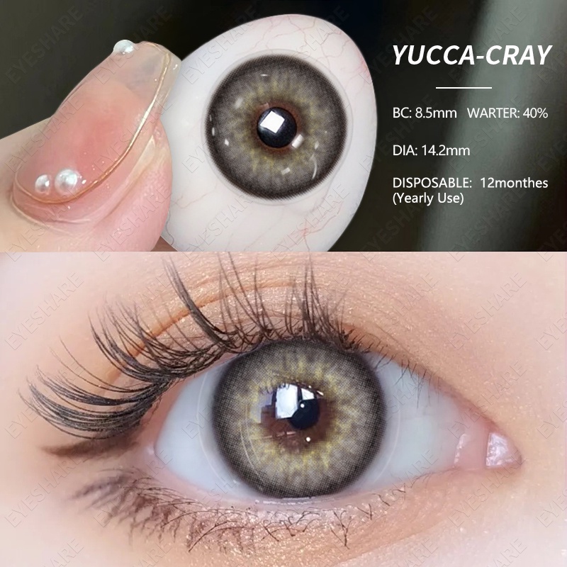 (COD)Menyinarimu OMG Softlens Minus(-1~-6) Softlens Mata Gray Brown Softlens Warna Lensa Kontak Soflen DIA 14.0MM Big Eye New Softlen