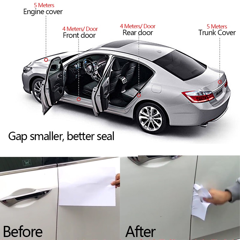 5Meters Lis Segel Karet Kaca Mobil Peredam Karet Peredam Suara Pintu Mobil Debu Segel Car Door Insulation