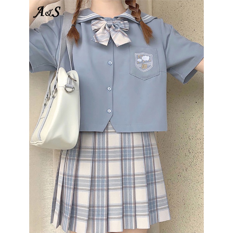 Japanese School Uniform Suit Two Piece Suit JK Uniform Sailor's Suit Bow Tie Cute College Style Shor