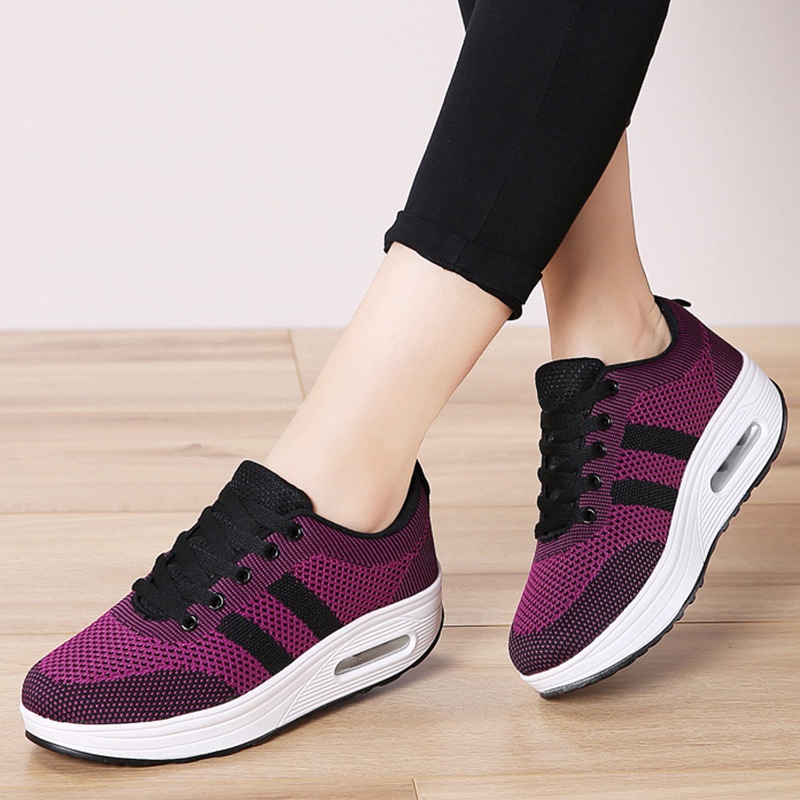 SHOEGALLERY LV0116 "FREE BOX" Sepatu Sneakers Wanita Pansus Motif Import