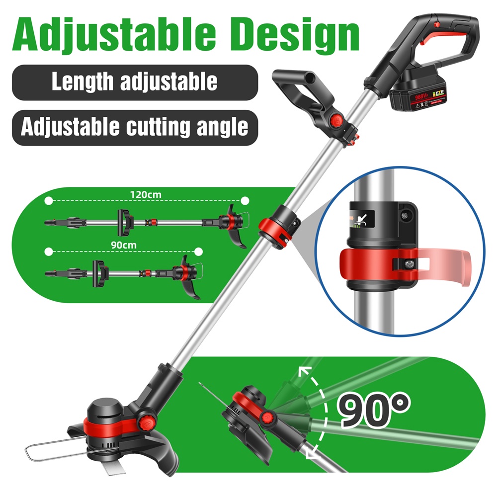 48V 7 inch Mesin potong rumput batrai brushless Kualitas Tinggi Pemotong Rumput Listrik Pemangkas Rumput Mesin pemotong rumput  Pemotong rumput tanpa sikat Merah Model: reaim-sjbgcj001