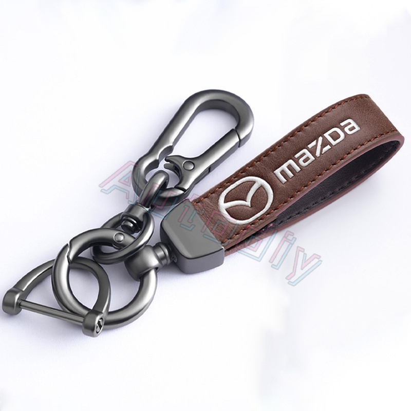 【 Ready Stock 】 ISUZU Leather Key Chain Keychain ISUZU TOYOTA NISSAN HONDA MITSUBISHI Keychain Car Key Keyring