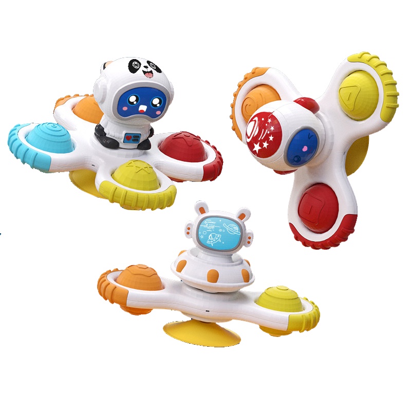 Cangkir Hisap Spinning Top Mainan Untuk Bayi Bayi Serangga Gyro Relief Stress Mainan Edukasi Suction Rotating Rattle Set Mainan Mandi