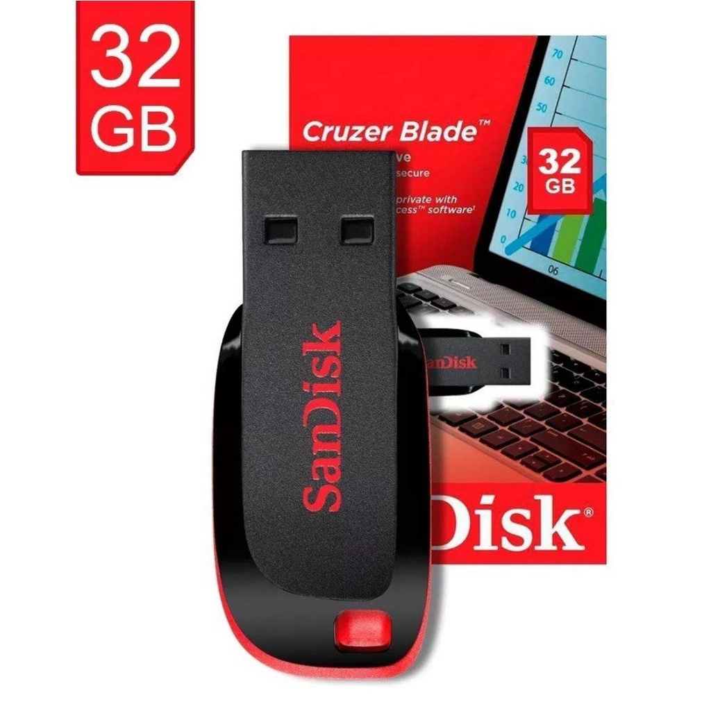 Flashdisk-USB Drive Sandisk Cruzer Blade Cz50 USB 2.0 Plug&amp;Play 4gb/8gb/16gb/32gb/64gb/128gb-USB Flashdisk Sandisk Cruzer Blade Cz50 USB Drive