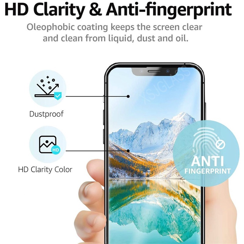 Anti Gores iPhone X Xs Clear HD Tempered Glass 9H Screen Protector Curved Anti Scratch