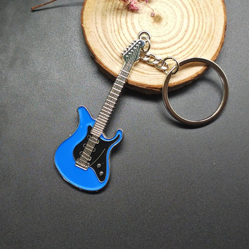 Desain Baru Klasik Gantungan Kunci Gitar Gantungan Kunci Mobil Key Ring Instrumen Musik Liontin Untuk Pria Wanita Hadiah