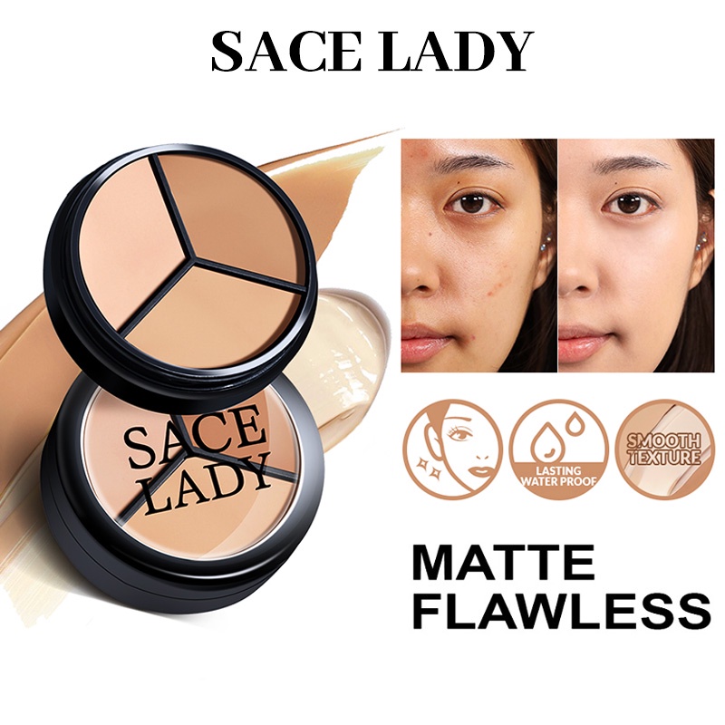 SACE LADY Waterproof Cream Concealer Full Cover Matte Smooth Cover Dark Circles Concealer Palette Ma