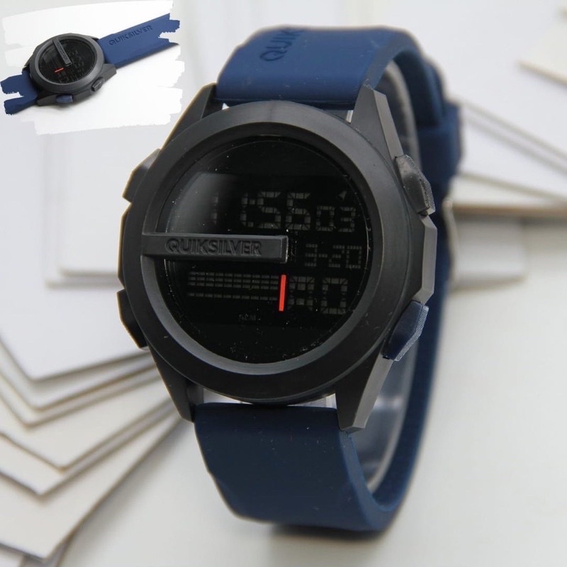 Jam Tangan Pria Quicksilver Bulat Strap rubber Digital JAM TANGAN PRIA KEREN TERBARU 2021 ANTI AIR Q
