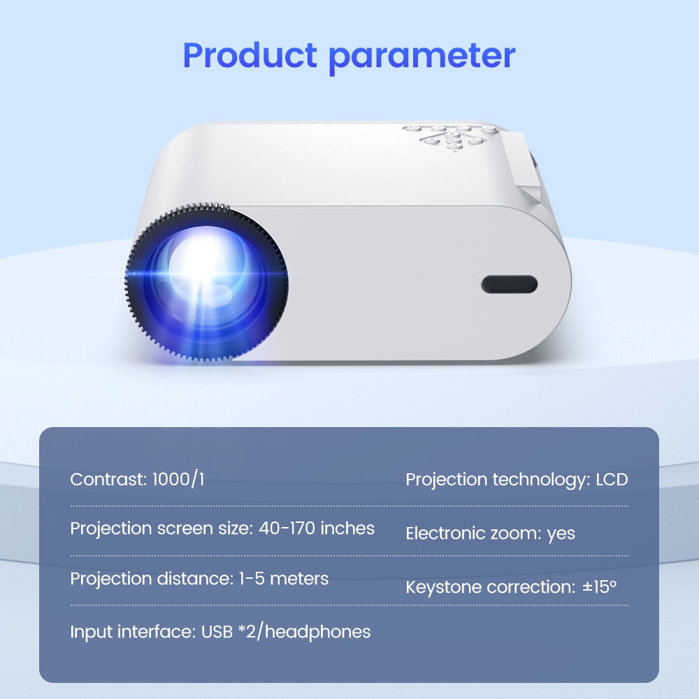 【COD + Pengiriman Gratis】Mini Proyektor Smart Android WIFI Portabel Projector 1080P HD Portable LED Cerdas Bluetooth Proyektor Untuk Ponsel iOS Android