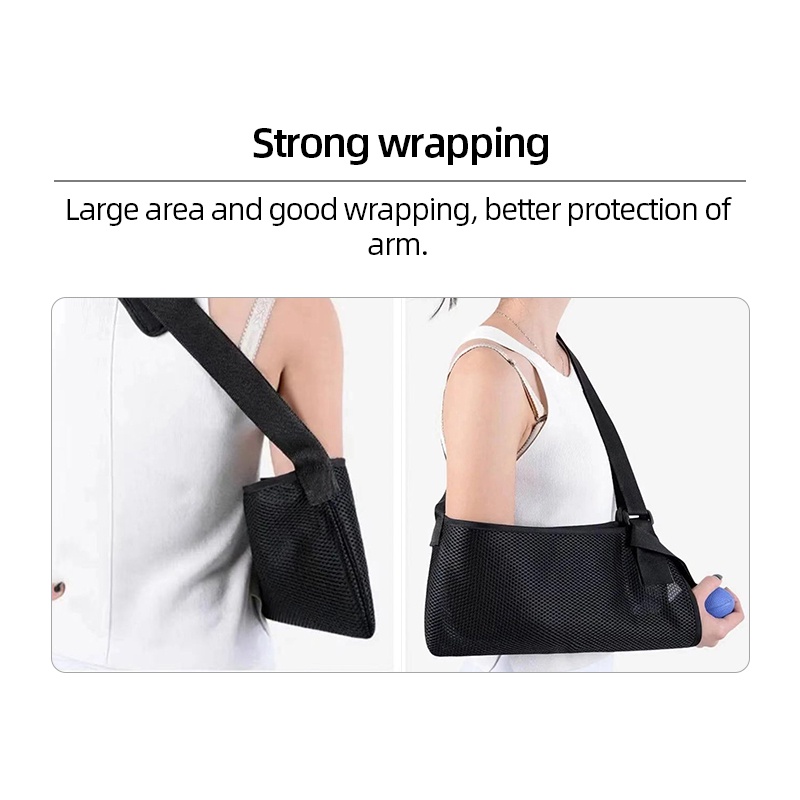 Arm Sling Penyangga Tangan Breathable Support Brace Hitam Gendongan Tangan Patah Tulang