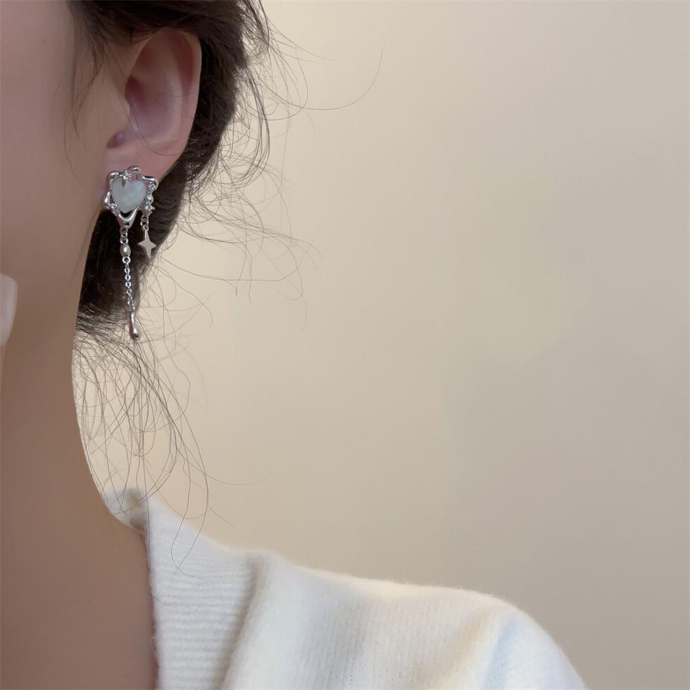 Fashion Perak Bintang Drop Anting-Anting Untuk Wanita Hypoallergenic Elegan Jantung Anting-Anting Perhiasan Aksesoris