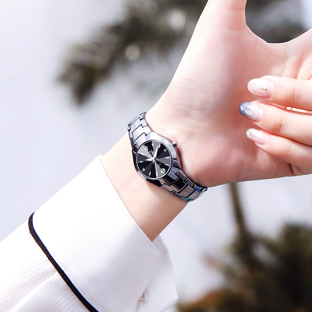 OPK Jam Tangan Couple Anti Air Original 100% Analog Kulit Terbaru 2022 Tanggal Otomatis Jam Tangan Kuarsa Bercahaya