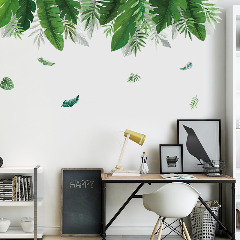 WALL STIKER SETIKER STICKER DINDING SALUR SULUR DAUN POHON PISANG HIJAU WALLPAPER WALPAPER TEMBOK DEKORASI DECOR RUMAH MINIMALIS SULUR DAUN HIJAU AESTHENTIC TEMPELAN DEKOR PINTU JENDELA KACA KAMAR MANDI WALLSTICKER DAUN KERAMIK KRAMIK DAPUR MURAH @banyak