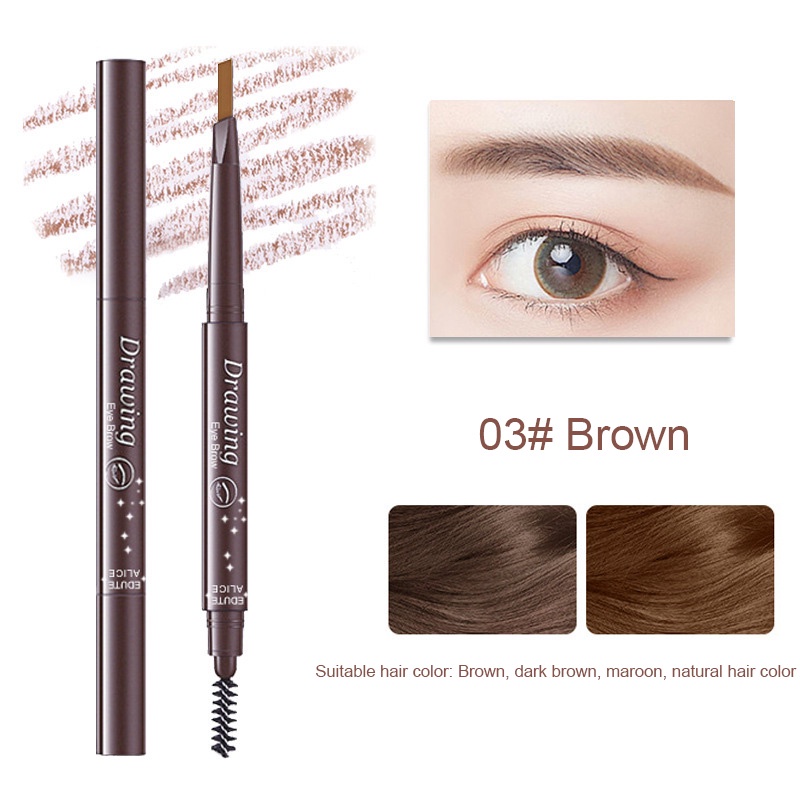[COD]Eyeliner Pensil Alis Korea Cair Warna Hitam Anti Air Make Up Waterproof Pen Big Eye Hitam Tahan Lama-GY-👁️03#brown