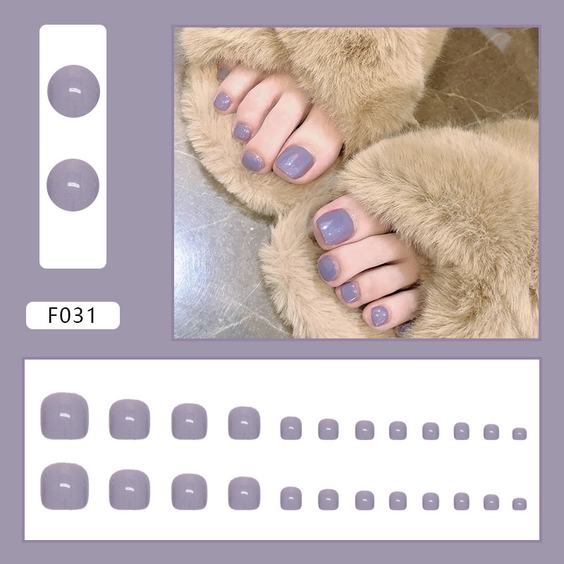 New Fashion Buatan Fake Toe Nails Tips Paku Palsu Kaki F028-F046