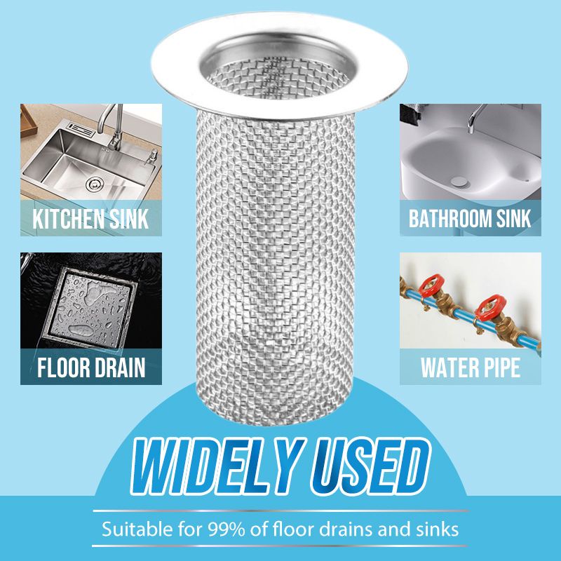 Saringan Saluran Lantai Stainless Water Sink Filter / Anti Kecoa Anti-hama Penutup Saringan Kamar Mandi Penyegel Antimenyumbat Makanan Rambut Stopper Lantai Saringan