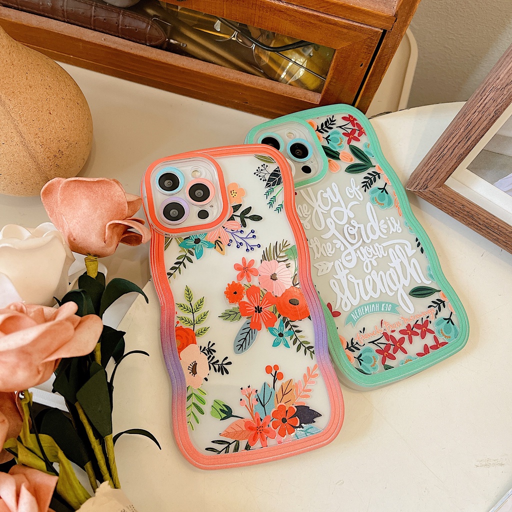 Redmi Note 11S 11 Pro Redmi 10C 10A 9A Note10 5G Note 10S 9C 9T Note9 Note8 Poco X3 Pro NFC M3 Pro Fresh Flowers Dan Green Plants Curved Edge TPU Phone Case Binteacase