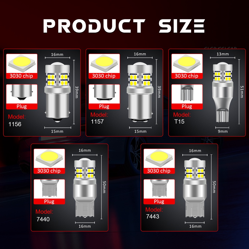 19led 1156 BA15S P21W 7440t20 T15 1157lampu Bohlam Rem Sinyal Mundur Mobil 12V 24V Strobo Lampu Ekor Otomotif