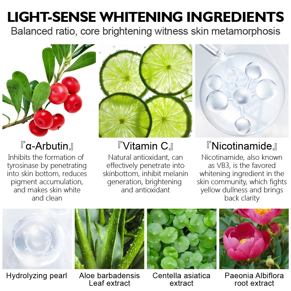VIBRANT GLAMOUR α-Arbutin Whitening Toner Niacinamide+Vitamin C Brightening Skin Moisturizer Serum Anti-Penuaan dan Toner Penghilang FlekSkin Care 100ml