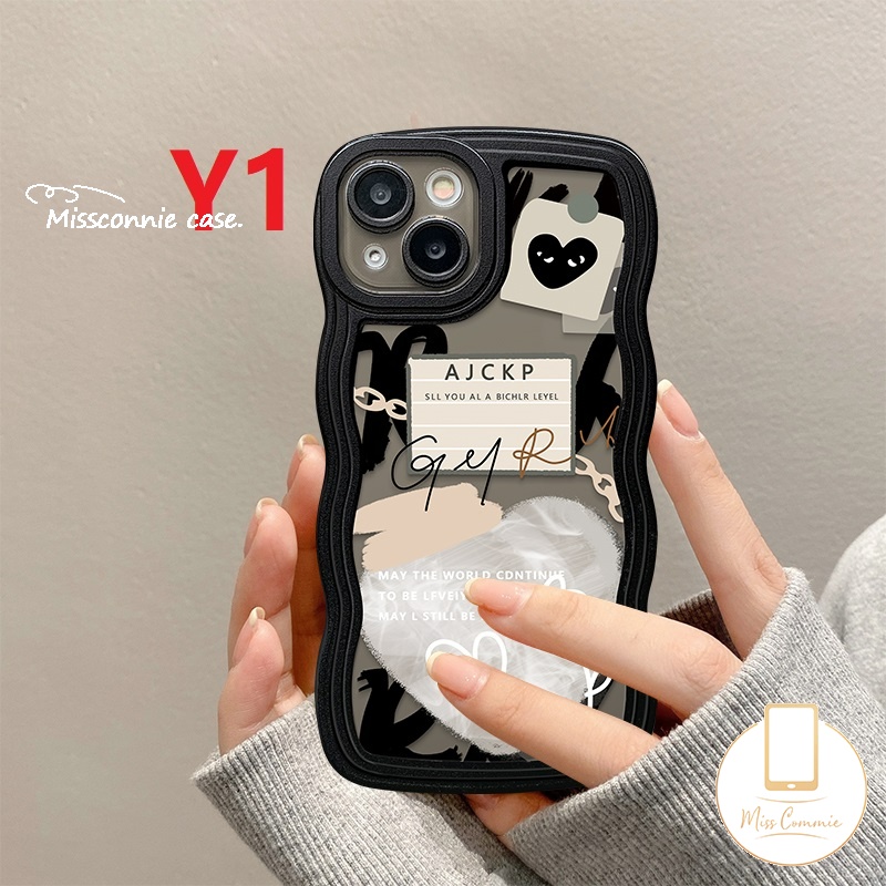 Casing Redmi 10C 9T 12C 10 9A 9C 9a1 10A A1+Redmi Note10 11 9 8 10s 9s 11s 10 Pro Max POCO M3 X3 NFC Pro Mi 11T Pro Ins Graffiti Love Heart Comme des Garcons Wavy Casing Edge