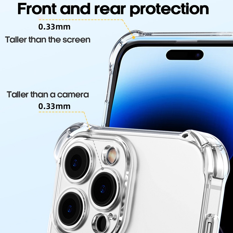 Casing Handphone TPU Transparan Shockproof, Cocok Untuk iphone 14 Pro Max14Plus13 HD, Bukan Apel Kuning12 Pro Max11 xr Sarung Lensa7 8 plus case Handphone anti-drop