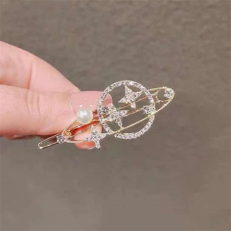 Fashion Pretty Hair Clip Fantasy Planet Bintang Bulan Gadis Jepit Rambut Untuk Aksesoris Perhiasan Wanita