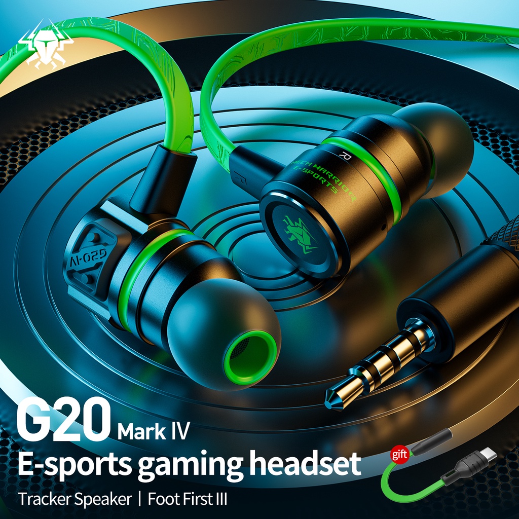 Earphone Bass Hammerhead G20 Generasi Keempat Plextone Dengan Mic Headset Gaming Kabel Magnetik