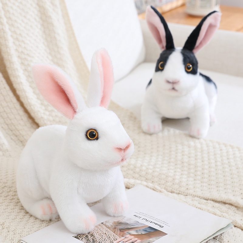Realistis Lucu Putih Mewah Kelinci Manusia Hidup Properti Foto Hewan Bunny Simulasi Kelinci Model Mainan Hadiah Ulang Tahun