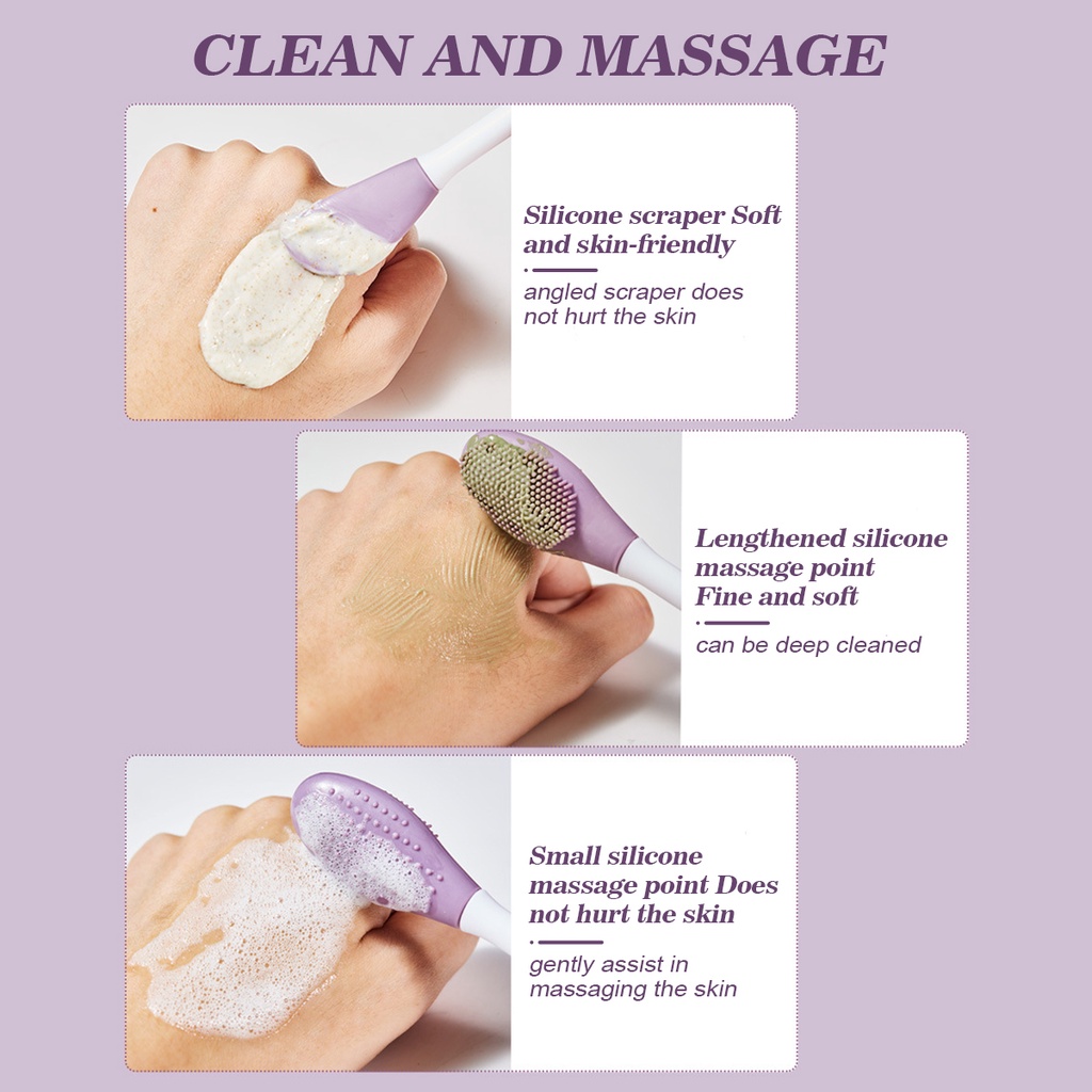 Sikat Pembersih &amp; Masker Wajah Silikon 2in1 Perawatan Kulit Wajah Scrub Exfoliator Scrub Pori Komedo Deep Cleaning Tools