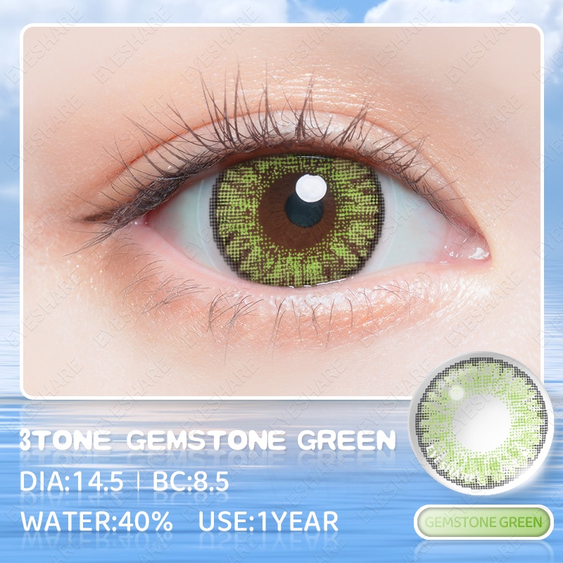 【COD】Softlens 3TONE BLUE Lensa Kontak Warna Campuran Eropa Dan Amerika DIA 14.5mm Normal softlense Mata Kore