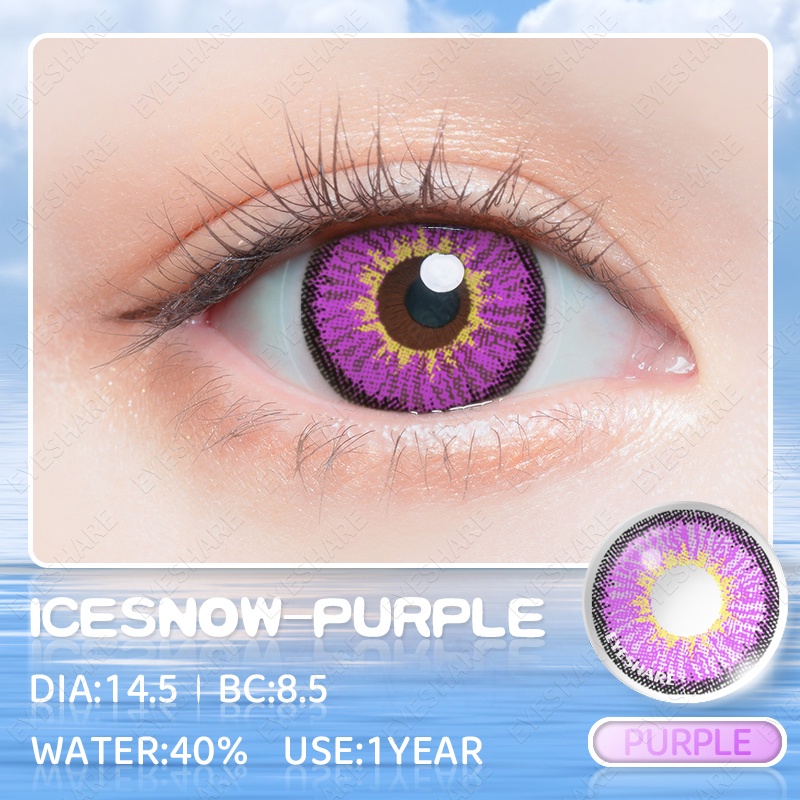 【COD】Softlens 2pcs ICESNOW-RED-BLUE-PURPLE-GREEN Lensa Kontak Kawaii Girl Kartun Cosplay Lensa Halloween Big Eye Kontak