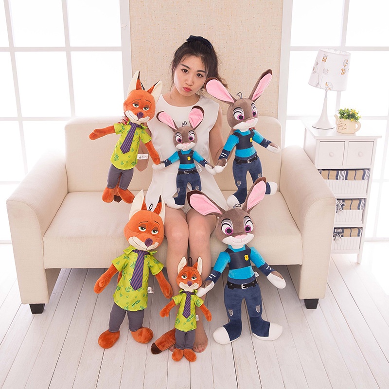 40 cm Film Zootopia Mainan Mewah Lucu Nick Wilde Kelinci Judy Hopps Plush Toys Doll Boneka Lembut Mainan Anak Hadiah