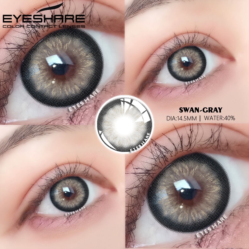 EYESHARE【COD&amp;Spot】~~ Super fairy ~BIG EYE SWAN GRAY-BROWN CHOCOLATE SOFTLENS lensa kontak By Exoticon - Riasan alami yang fantastis, sangat cocok untuk musim panas-lemparan tahunan！