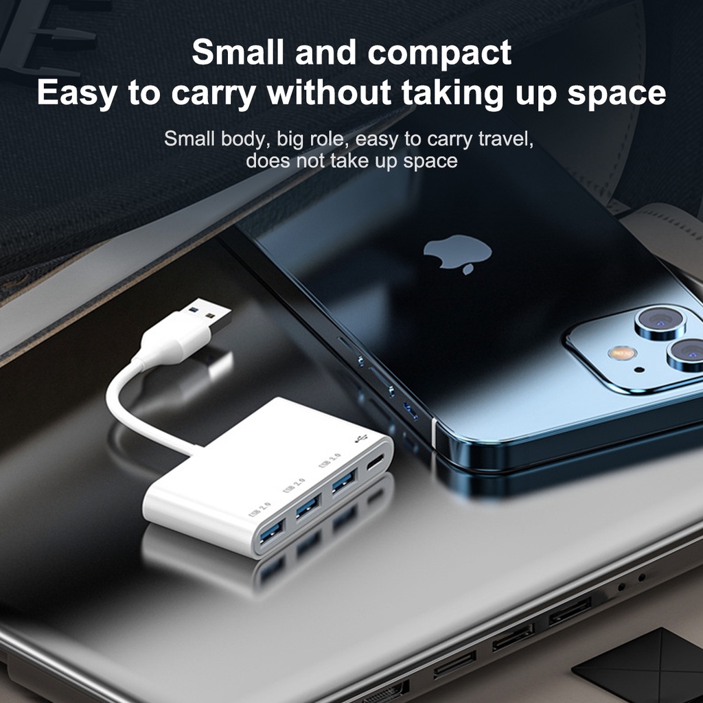 Actual ✨Light -ing OTG USB 3 Camera adapter 4in1 HUB  i-phone Port USB 3.0 High Speed Up to 5Gbps Free send  i-phone/type C OTG Laptop PC/Notebook/Computer