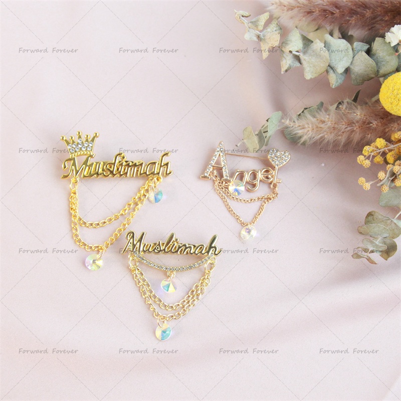 Hot Jual Mahkota Paduan Bros Kristal Liontin pin Aksesoris Wanita