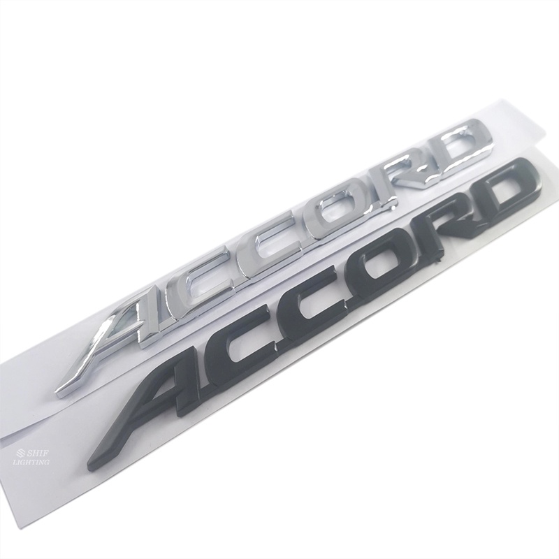 1x ABS Chrome Hitam ACCORD Huruf Logo Mobil Auto Rear Trunk Emblem Badge Stiker Decal Untuk Honda ACCORD