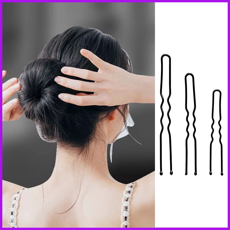 20 Pcs Hitam U-clip non-turning Hair pin ball head Tetap Jepit Rambut U-clip hairpin Aksesoris Rambut Grosir